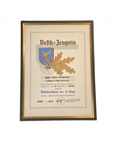 Luftwaffen Urkunde 42x32cm