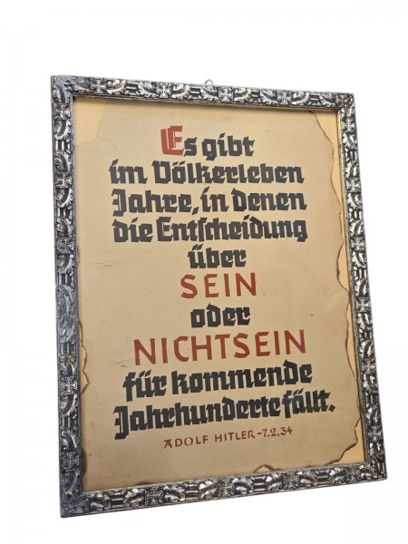Original Plakat 3.Reich mit Top Rahmen ca.34x26cm