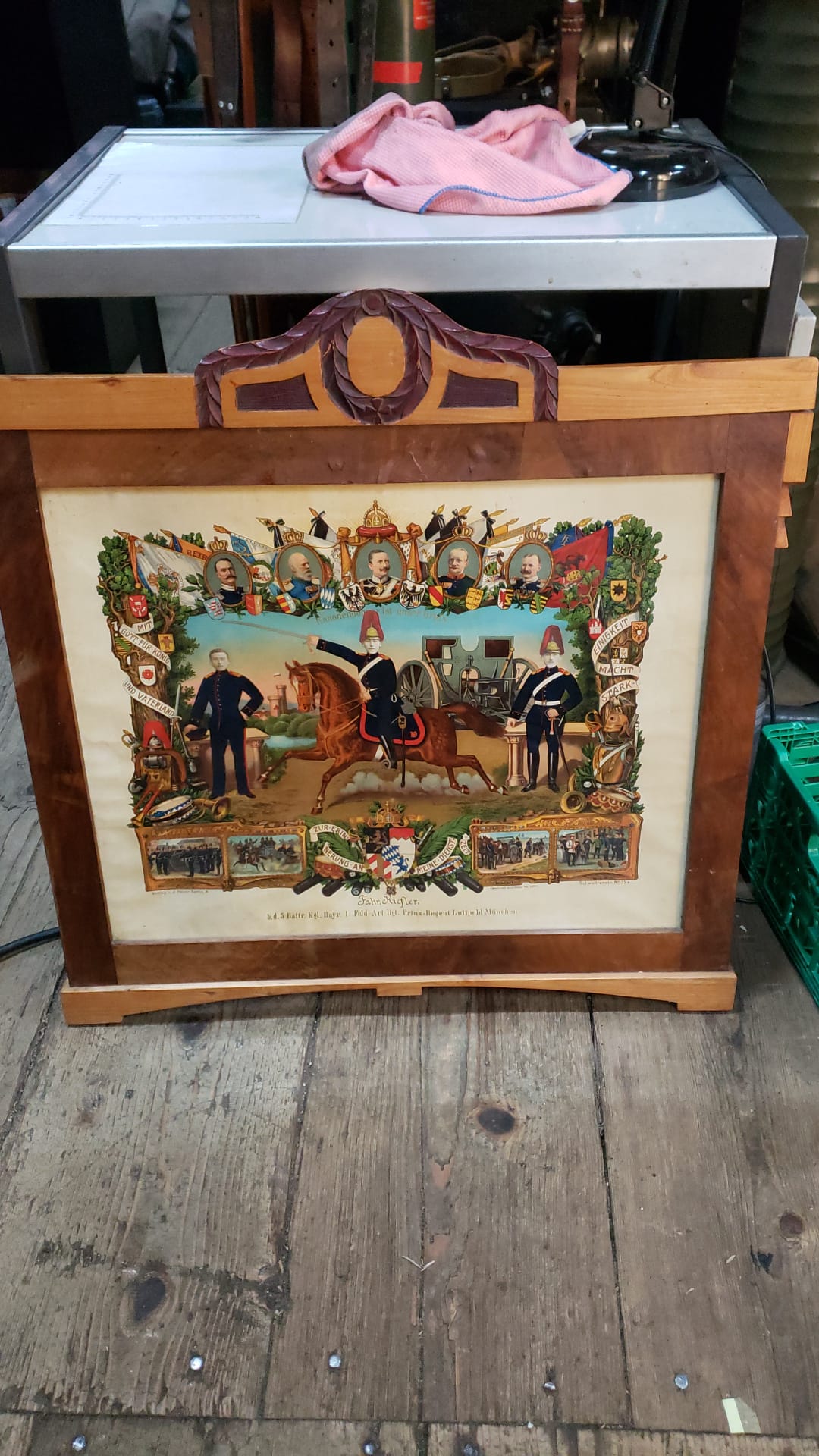 Original Urkunde 1.Wk Erinnerung an meine Dienstzeit 70*70cm 1