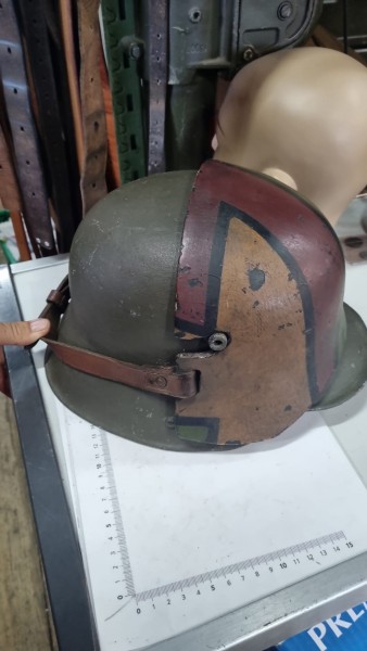 Original Deutsch 1.Weltkrieg Stirnschutz mit Helm ohne innenfutter