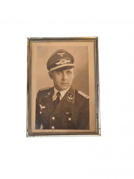 Foto gerahmt Luftwaffen Offiziers 18x13cm