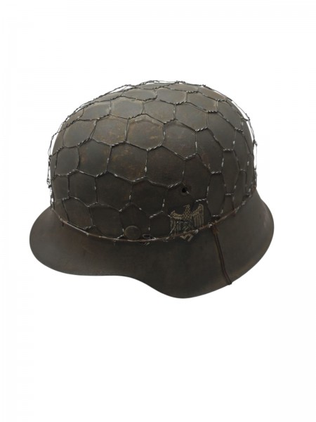 Wehrmacht Stahlhelm mit Draht Selten