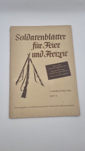 Soldatenblätter für Feier und Freizeit Heft 9 1942