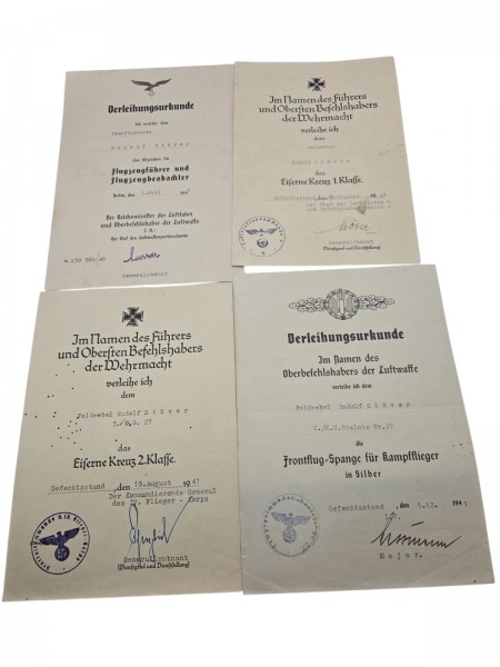 Luftwaffe Urkunde Konvolut