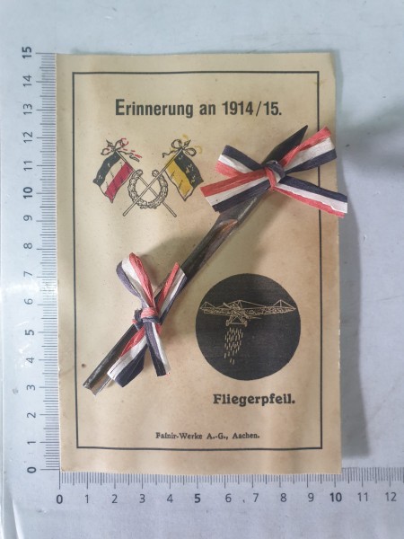 Orginal Deutsch 1Wk. Erinnerung an 1914/15. Fliegrpfeil.
