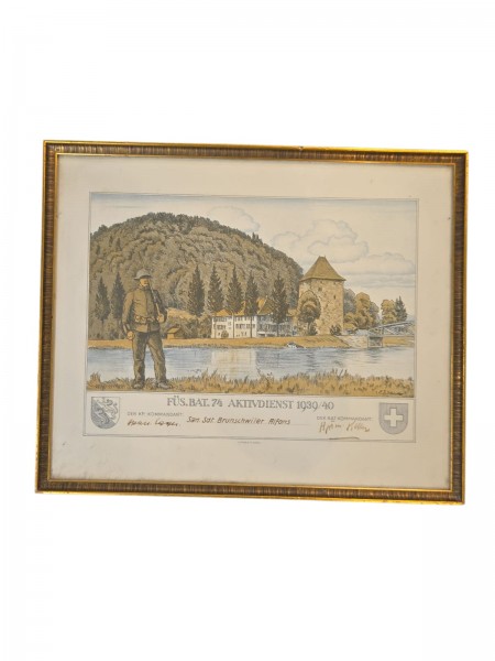 CH-Armee Bild Grenzbesetzung 1930/40 35x29cm